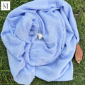 Crinkle Lawn (Crimp) Hijab - Light Blue