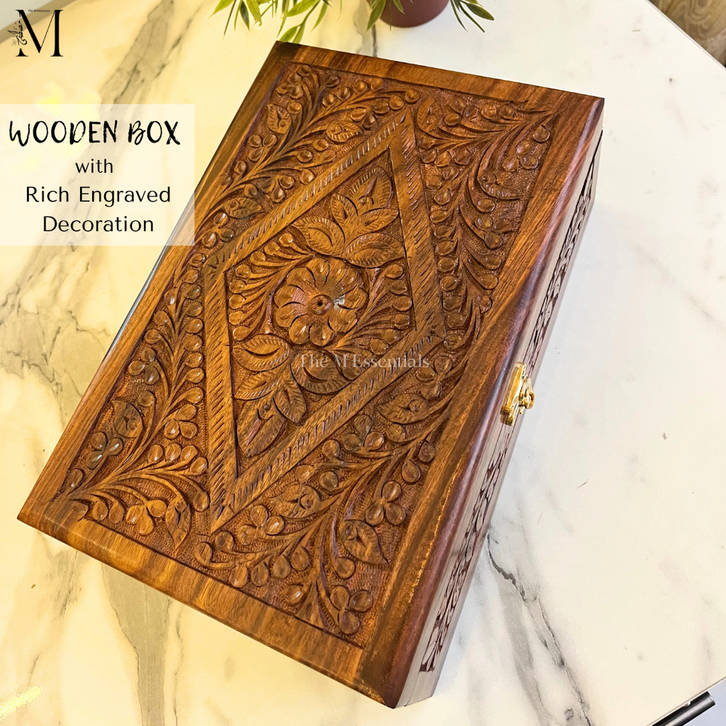 Wooden storage box for hijab - The M Essentials