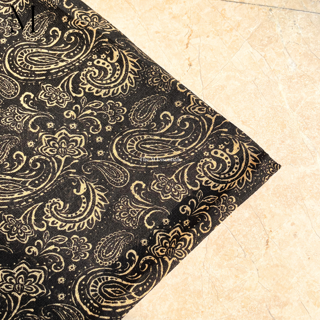 Black Digital Print Lawn Hijabs - The M Essentials