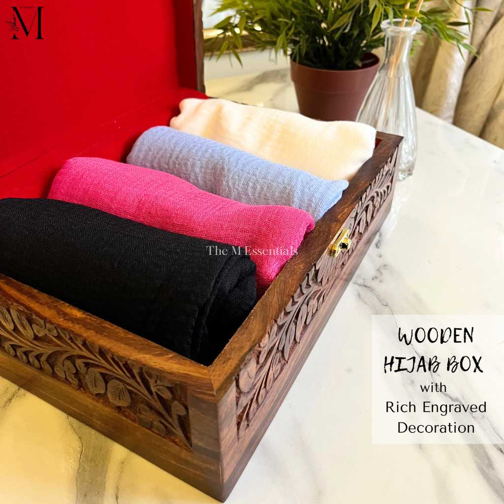 Wooden storage box for hijab - The M Essentials