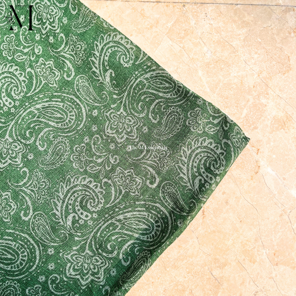 Green Digital Print Lawn Hijabs - The M Essentials