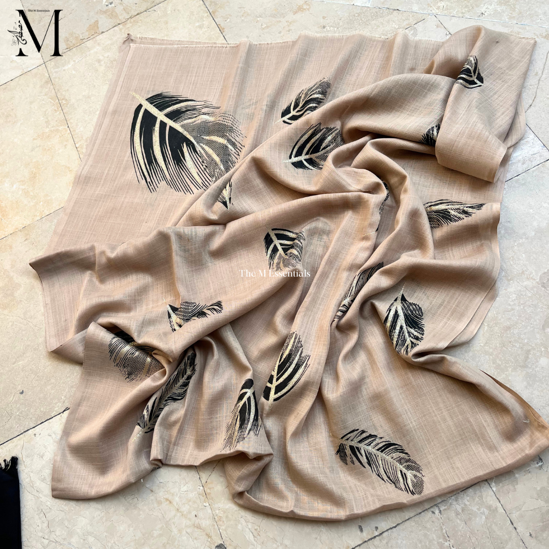 Skin Color Midnight Leaf Lawn Hijabs - The M Essentials 