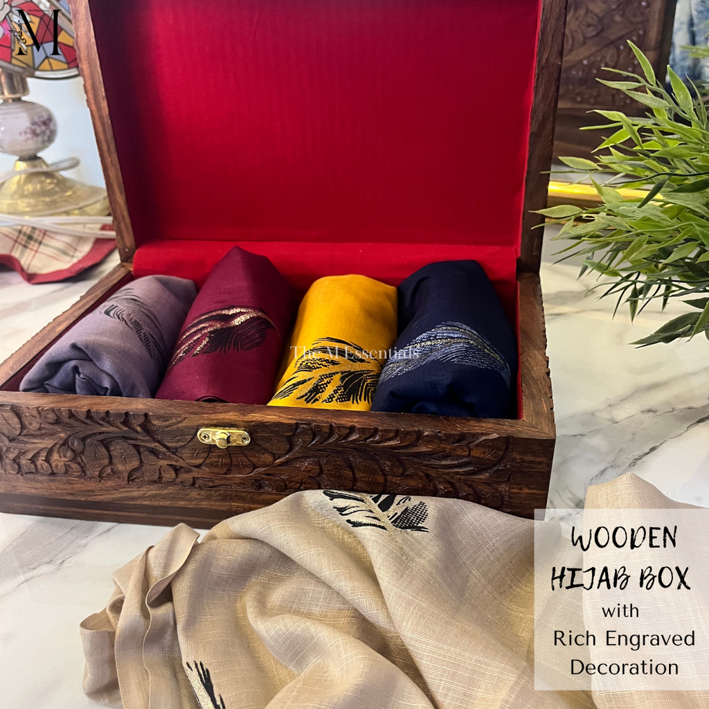 Wooden storage box for hijab - The M Essentials