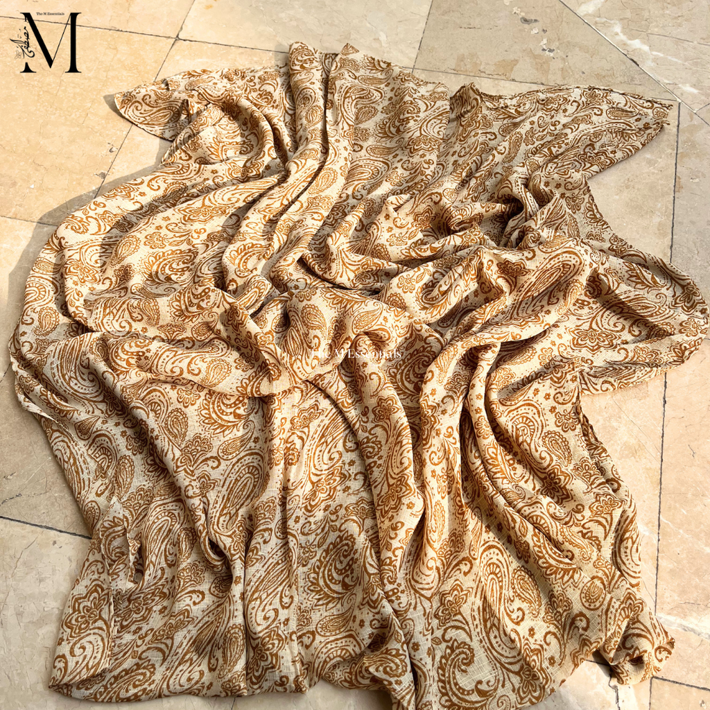 White Digital Print Lawn Hijabs - The M Essentials