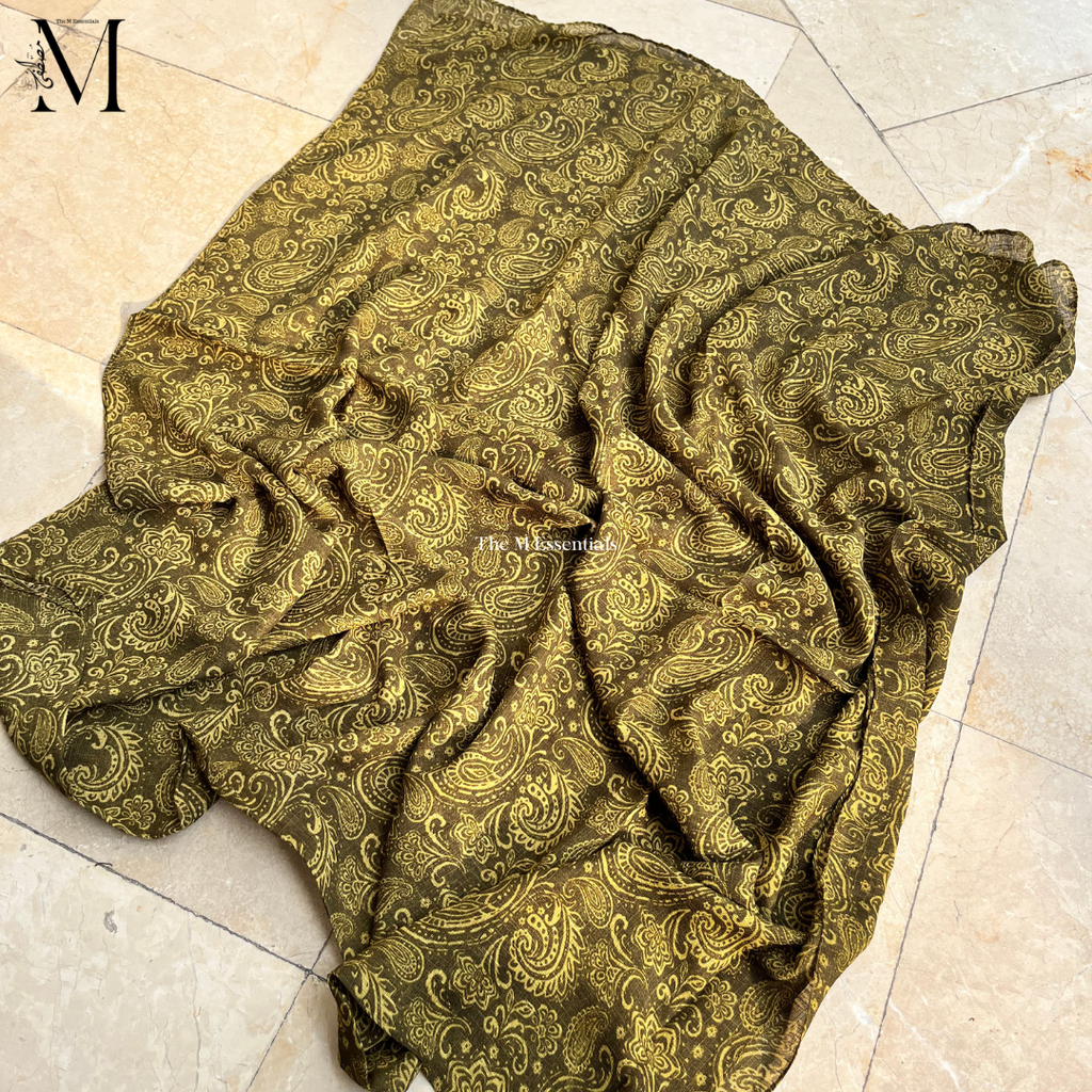 Bronze Digital Print Lawn Hijabs - The M Essentials
