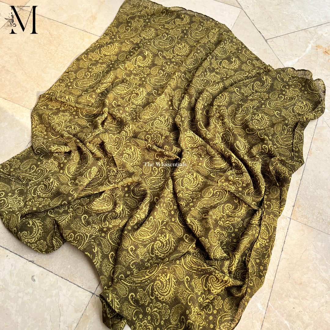 Bronze Digital Print Lawn Hijabs - The M Essentials