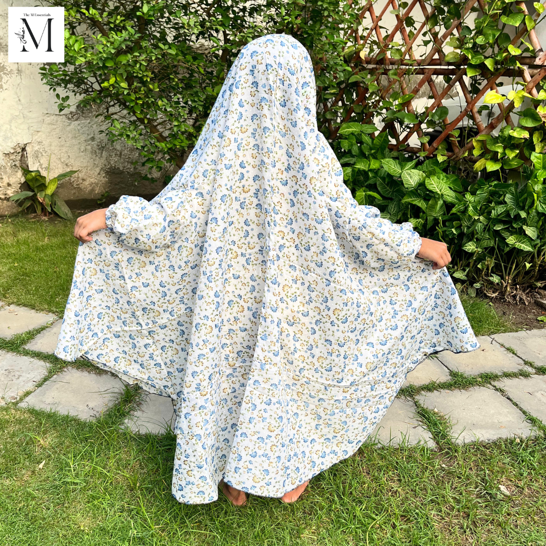 White Girls Prayer Dress | Kids Namaz Dress (5–8 Years)