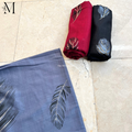 Midnight Leaf Lawn Hijabs - Maroon, Black, Blue