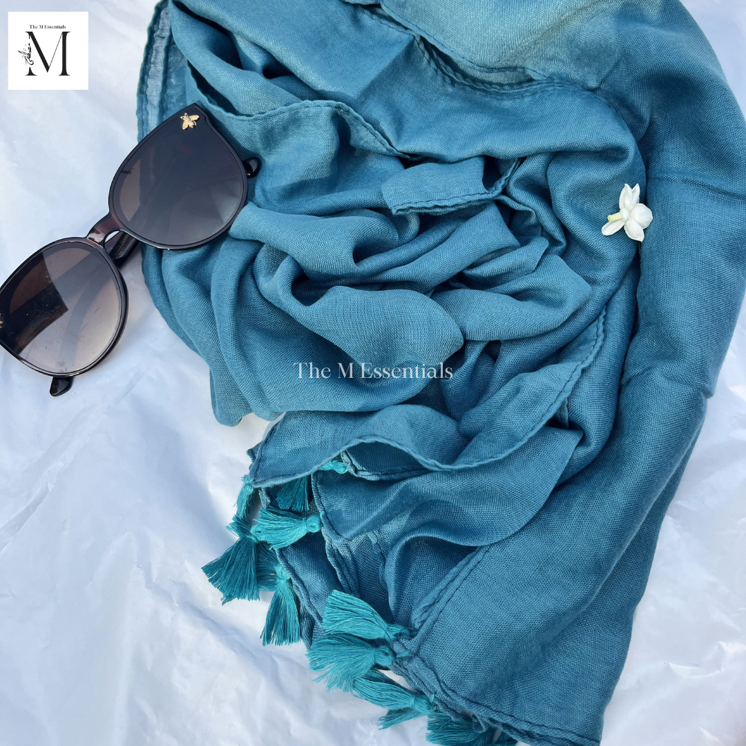 Plain Lawn Viscose Hijab - Cerulean by The M Essentials
