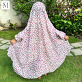 White & Pink Girls Prayer Dress | Kids Namaz Chaddar (5–8 Years)