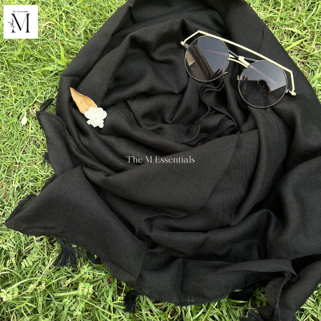 Plain Lawn Viscose Hijab - Black by The M Essentials