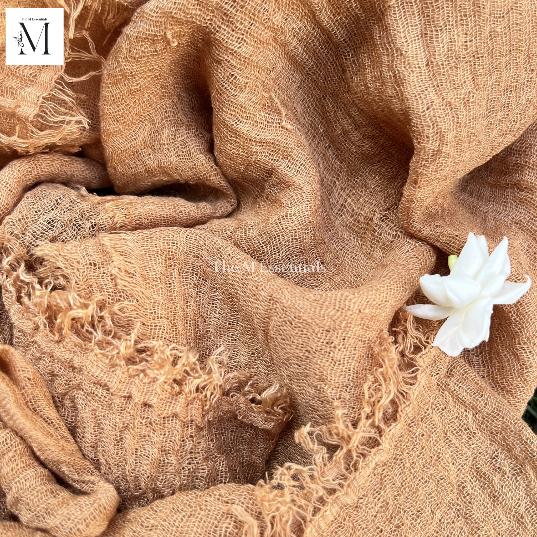 Crinkle Lawn (Crimp) Hijab - Light Brown
