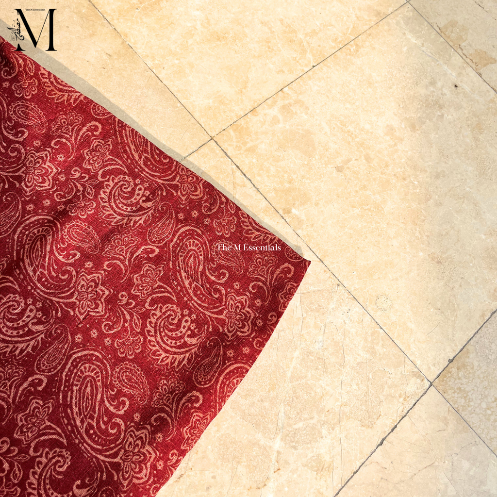 Red Digital Print Lawn Hijabs - The M Essentials