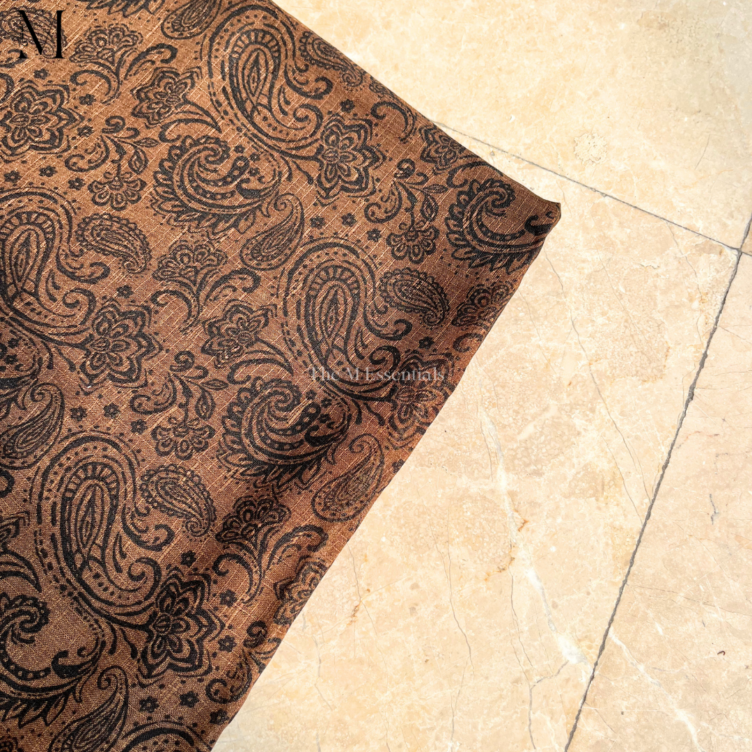 Digital Print Lawn Hijabs - Red, Dark Brown, Beige