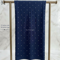 Navy Blue Jersey Chaddar with stones - Large Hijab by The M Essentials