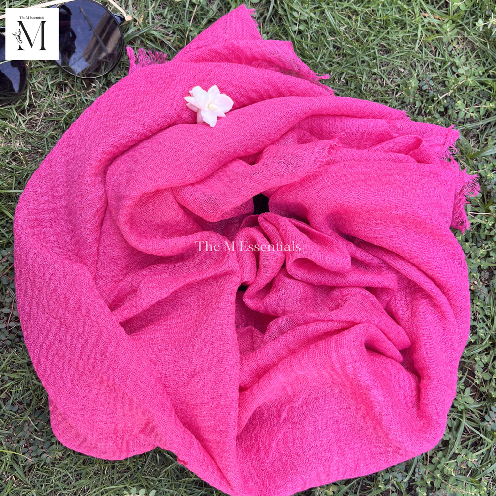 Crinkle Lawn (Crimps) Hijab - Shocking Pink