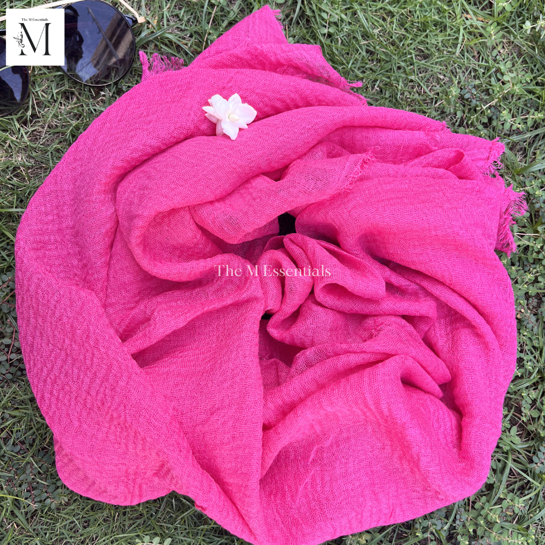 Crinkle Lawn (Crimps) Hijab - Shocking Pink