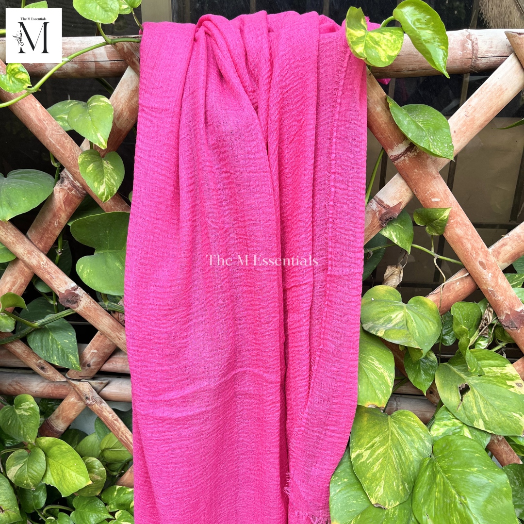 Crinkle Lawn (Crimps) Hijab - Shocking Pink