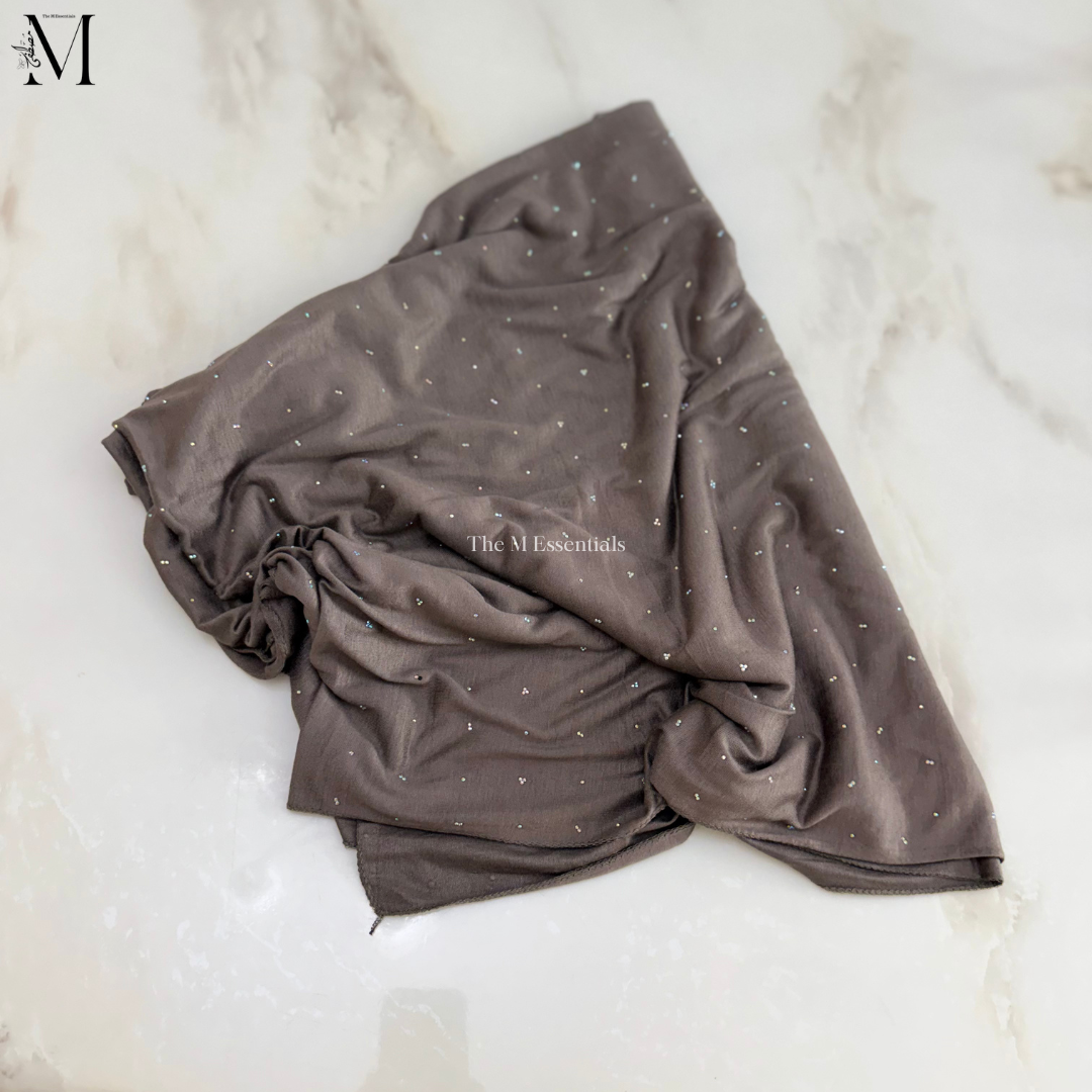 Slate Grey Jersey Chaddar with stones - The M Essentials