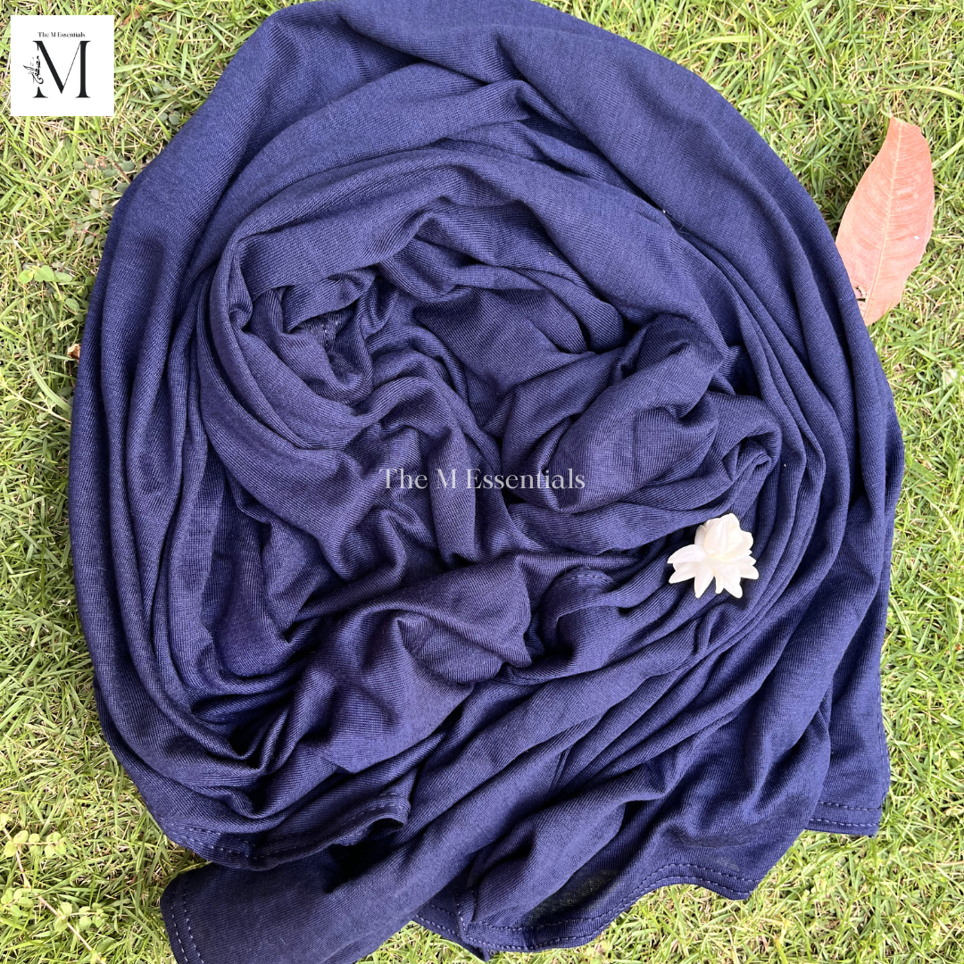 Plain Jersey Hijab - Dark Blue by The M Essentials