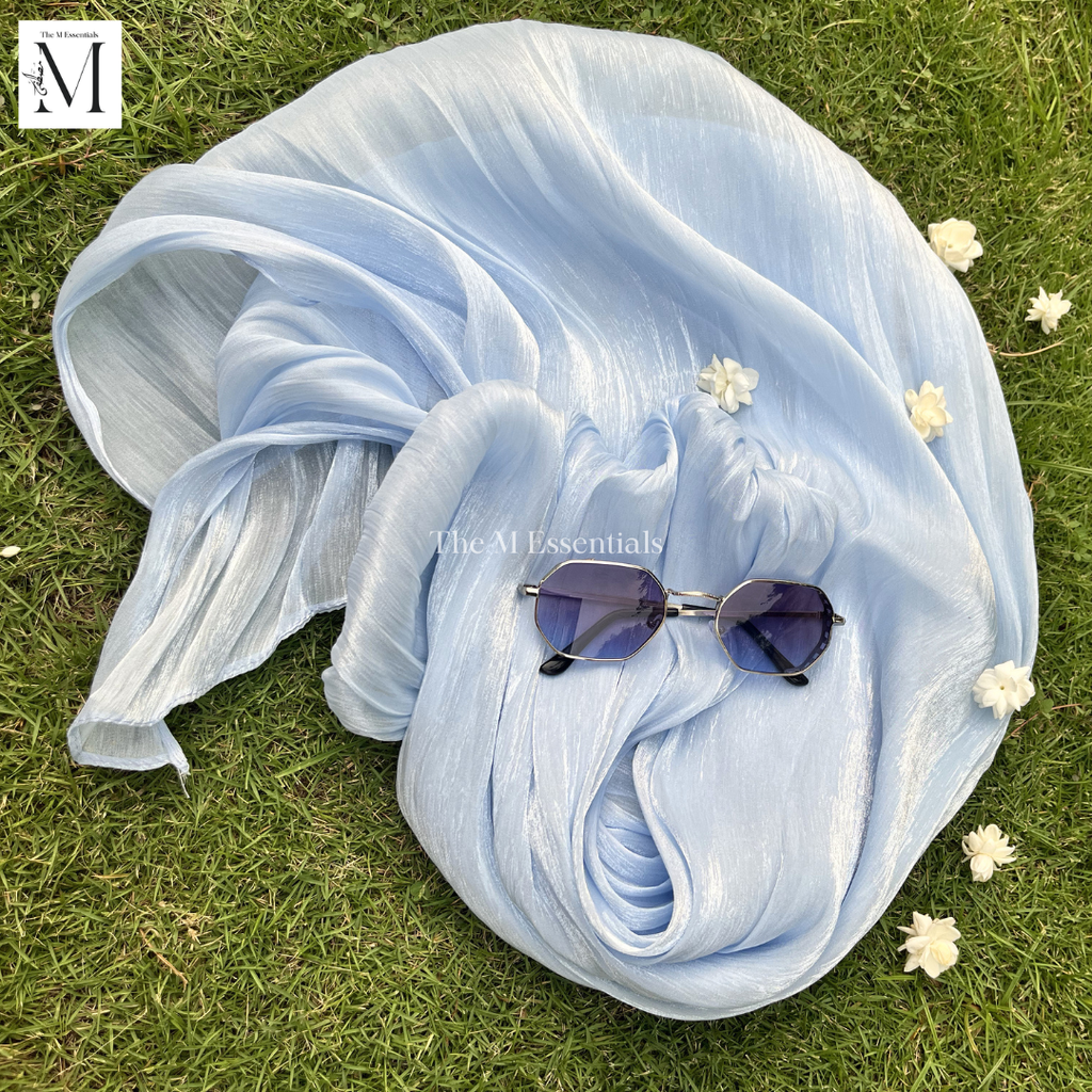 Light Blue Sheen Silk Hijab
