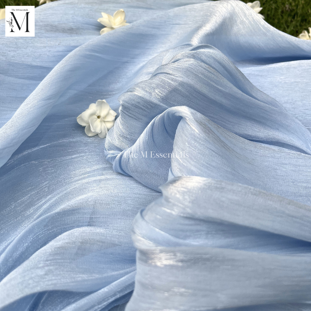 Light Blue Sheen Silk Hijab