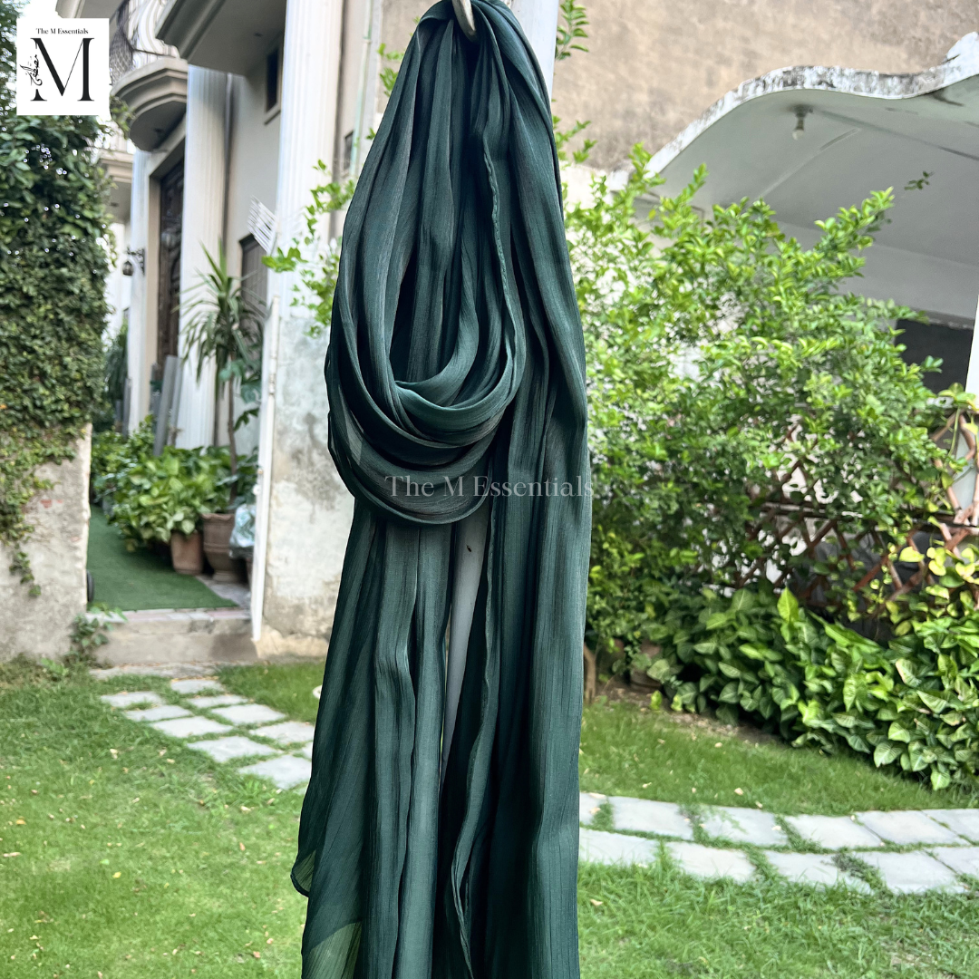 Sheen Silk Hijab - Arctic Green