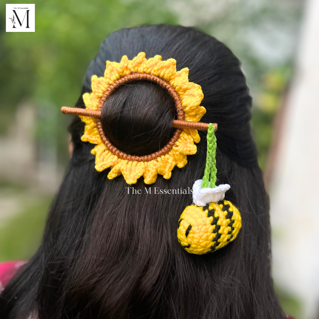 Crochet Sunflower Hair Clip - The M Essentials