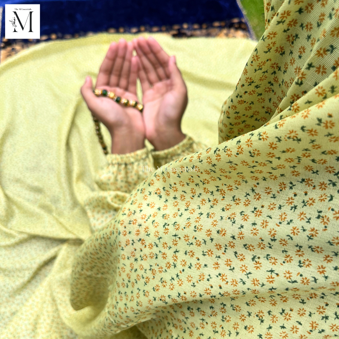 Lime Premium Prayer Dress (Namaz Chaddar) – Round Hem