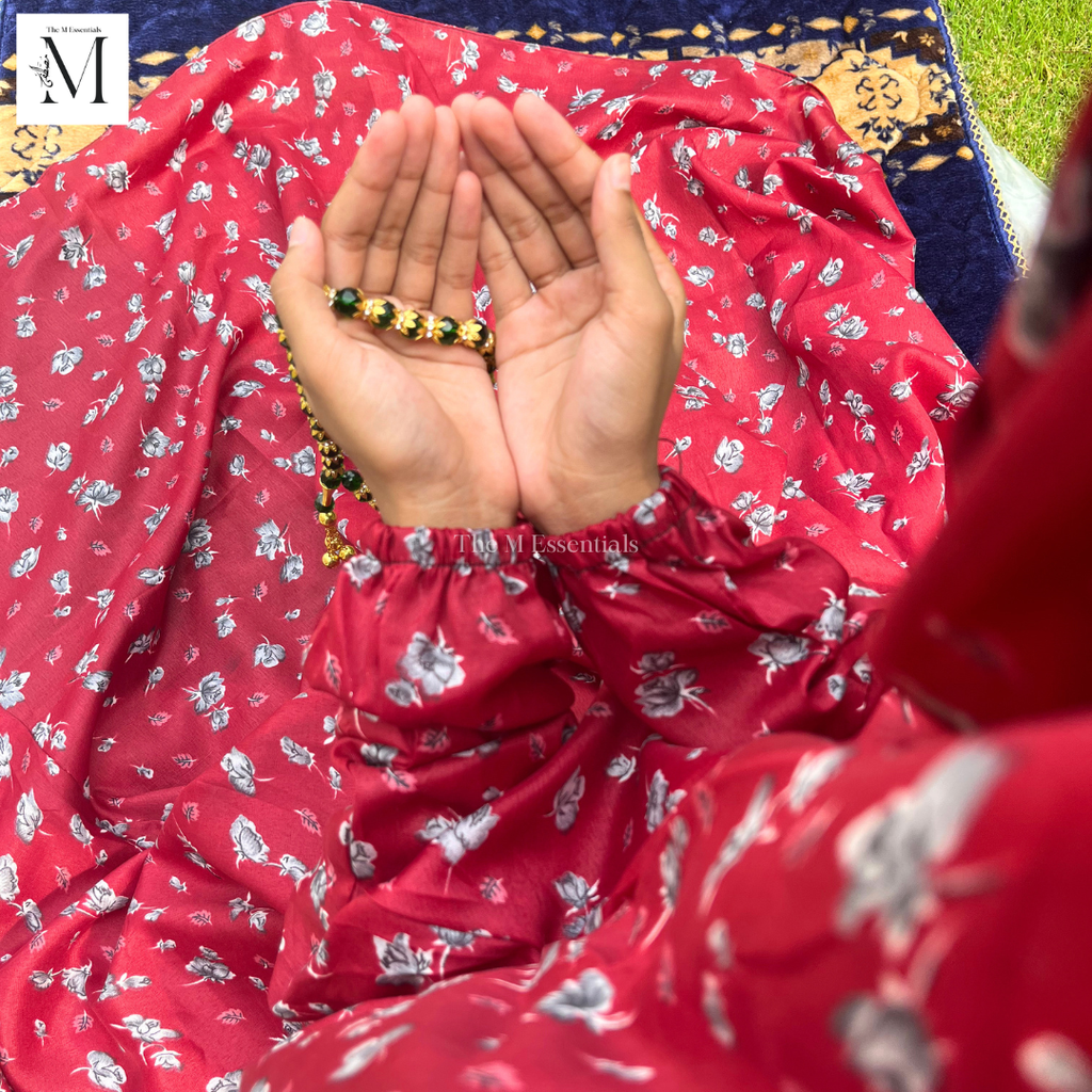 Red Premium Prayer Dress (Namaz Chaddar) – Straight Hem