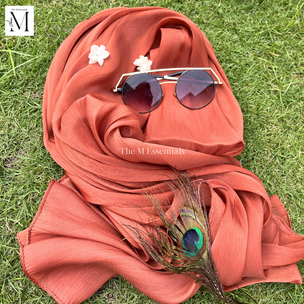 Orange Sheen Silk Hijab