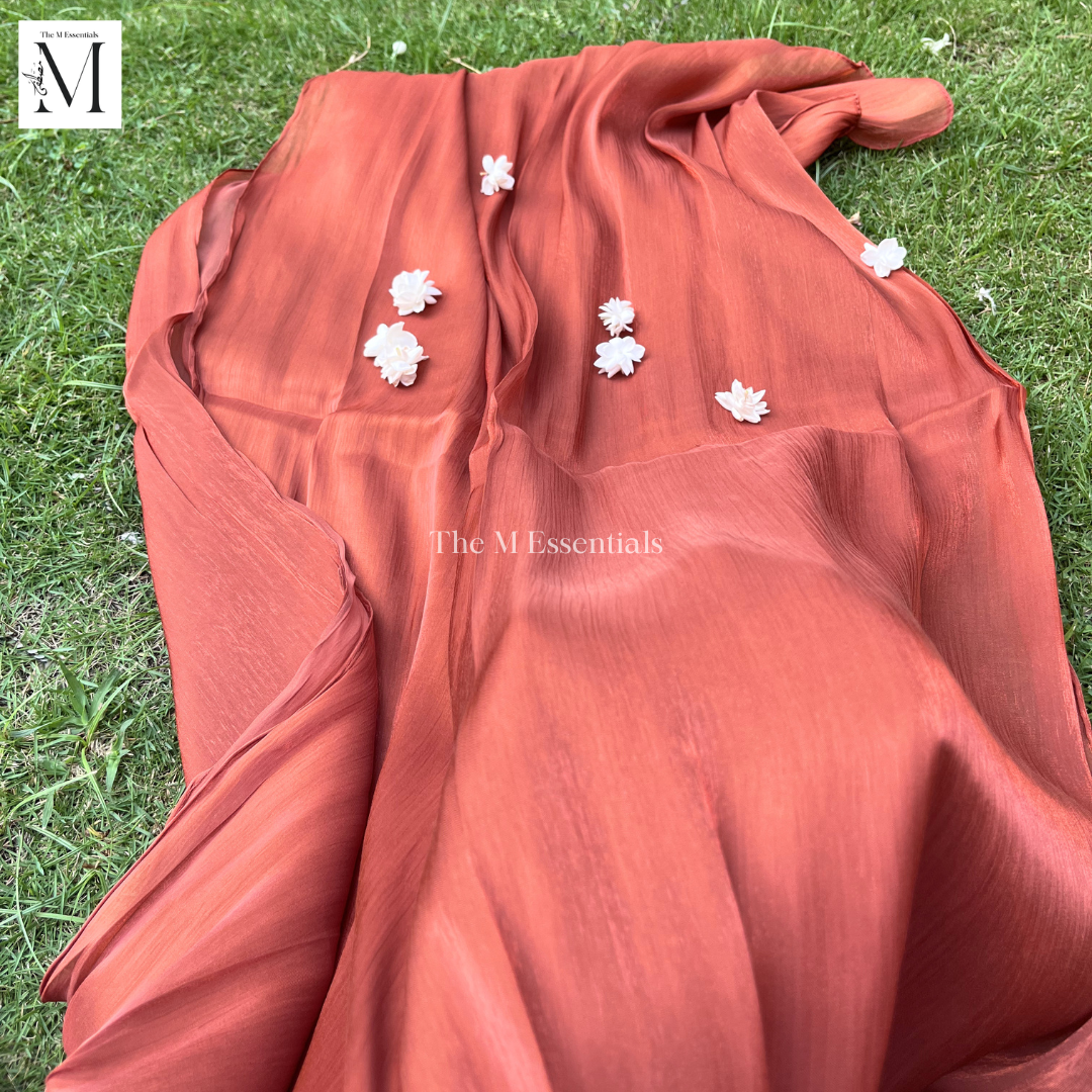 Orange Sheen Silk Hijab