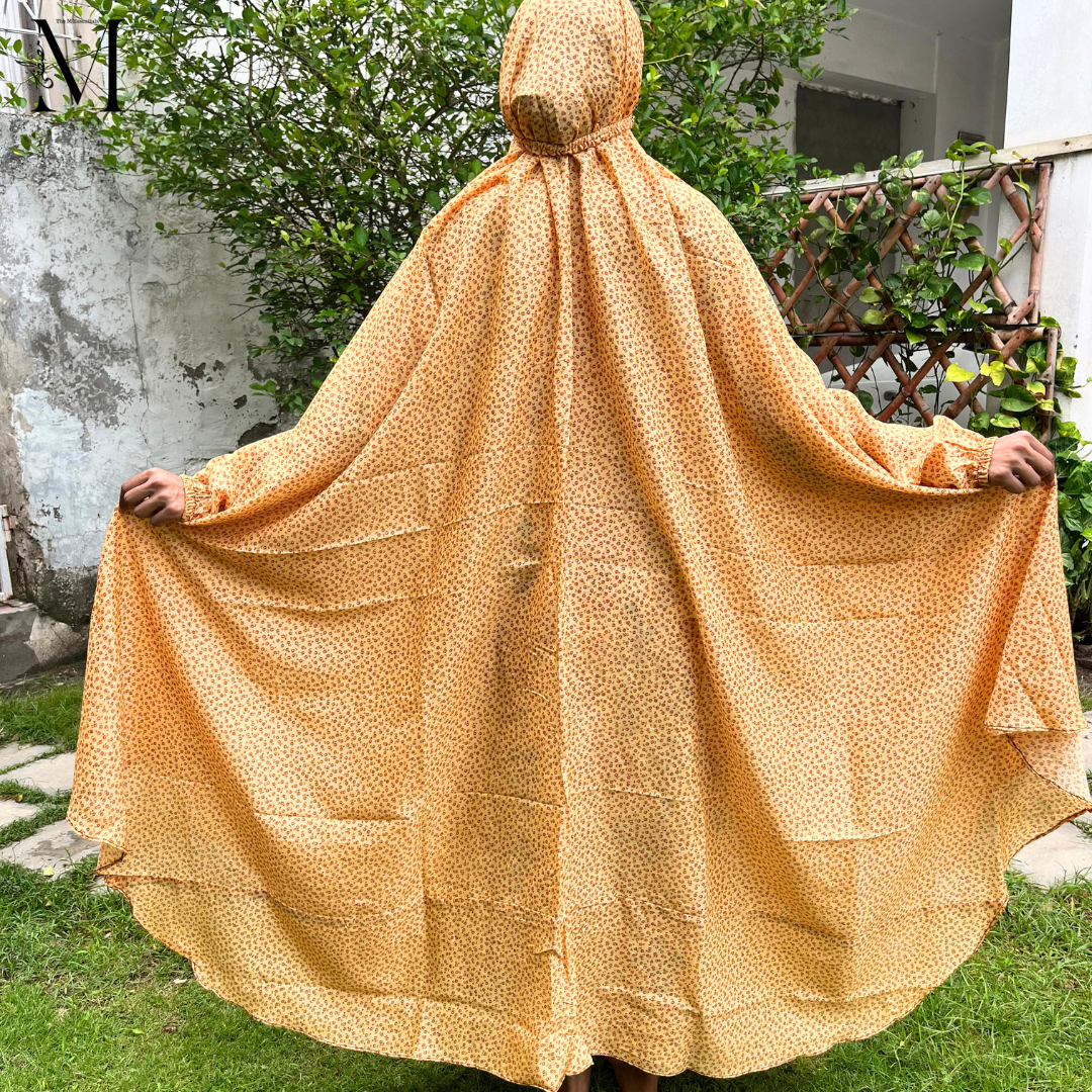 Orange Premium Prayer Dress (Namaz Chaddar) – Round Hem