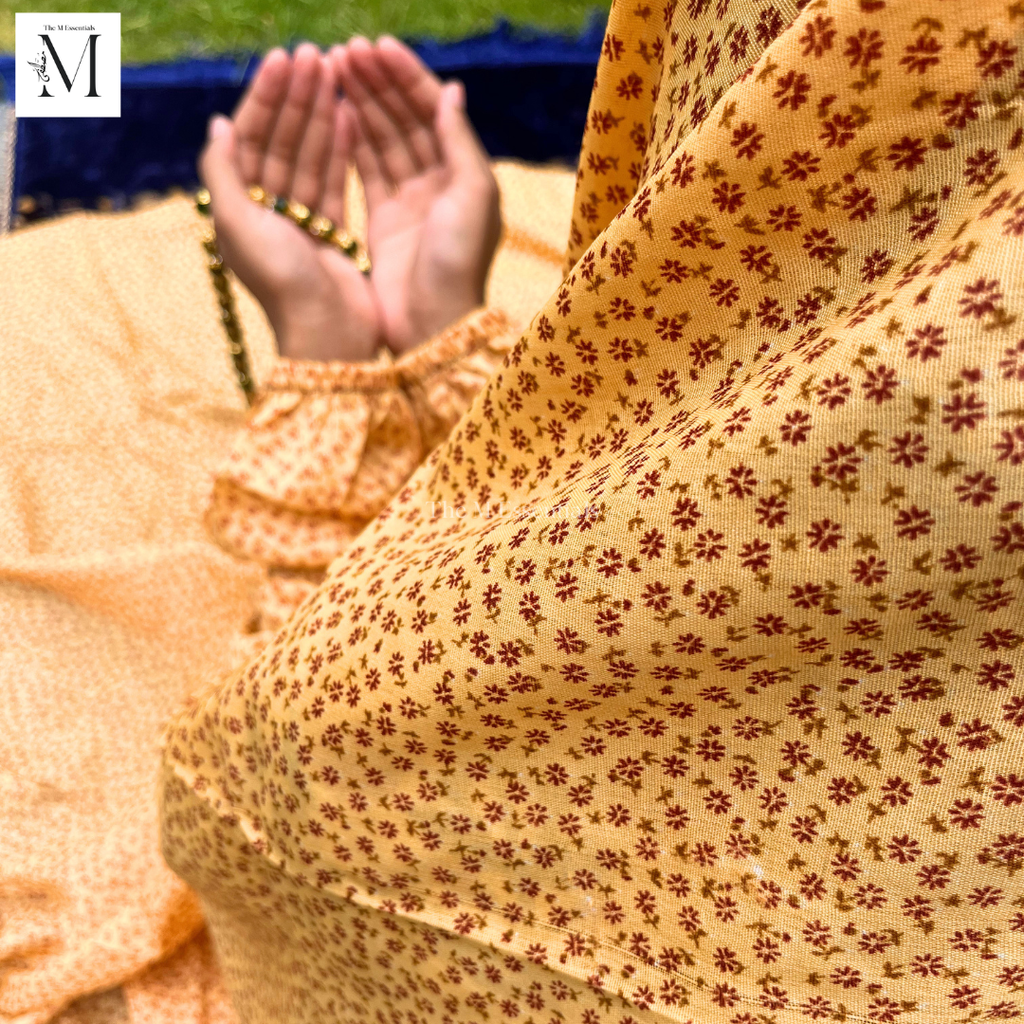 Orange Premium Prayer Dress (Namaz Chaddar) – Round Hem