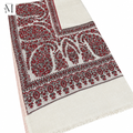 White Embroidered Pashmina Shawl | Premium Kashmiri Winter Shawl