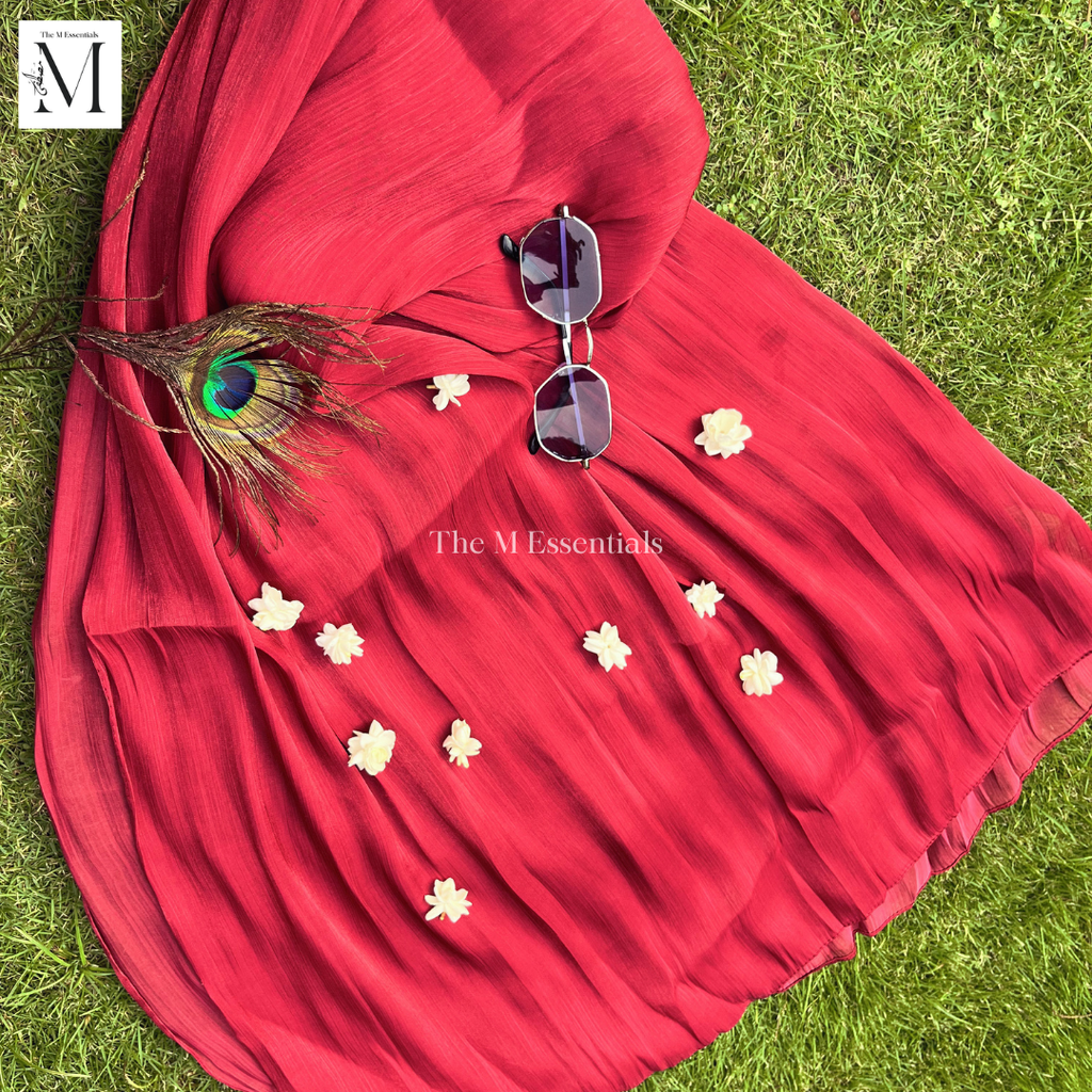 Red Sheen Silk Hijab