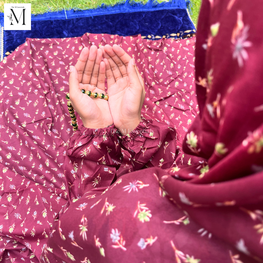 Red Premium Prayer Dress (Namaz Chaddar) – Round Hem