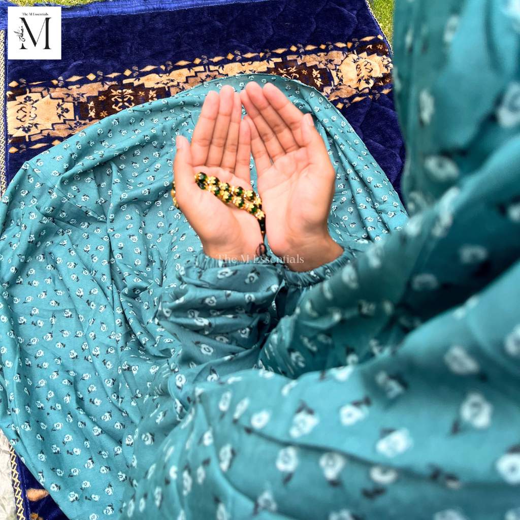 Blue Premium Prayer Dress (Namaz Chaddar) – Straight Hem