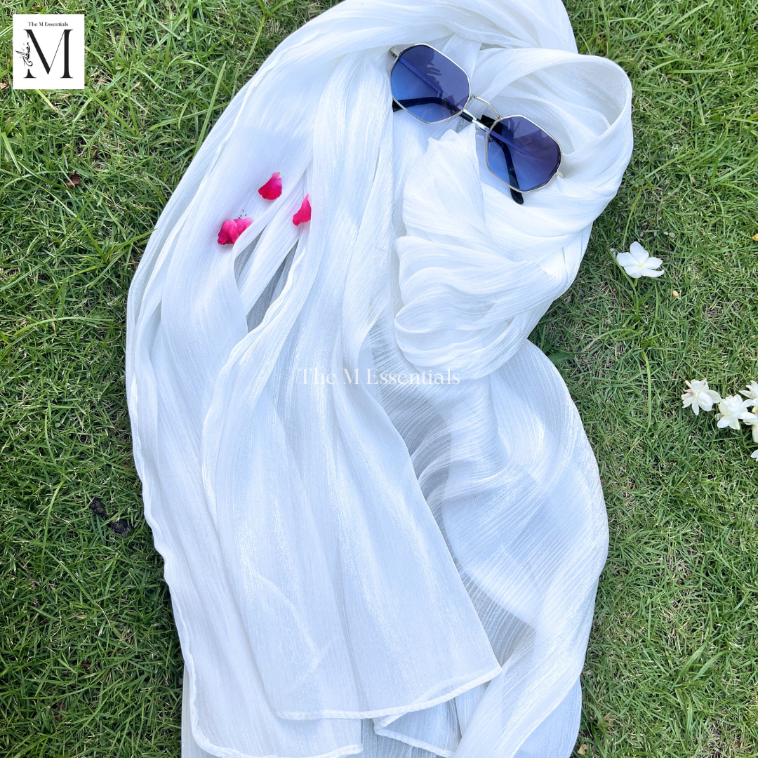 Sheen Silk Hijab - White