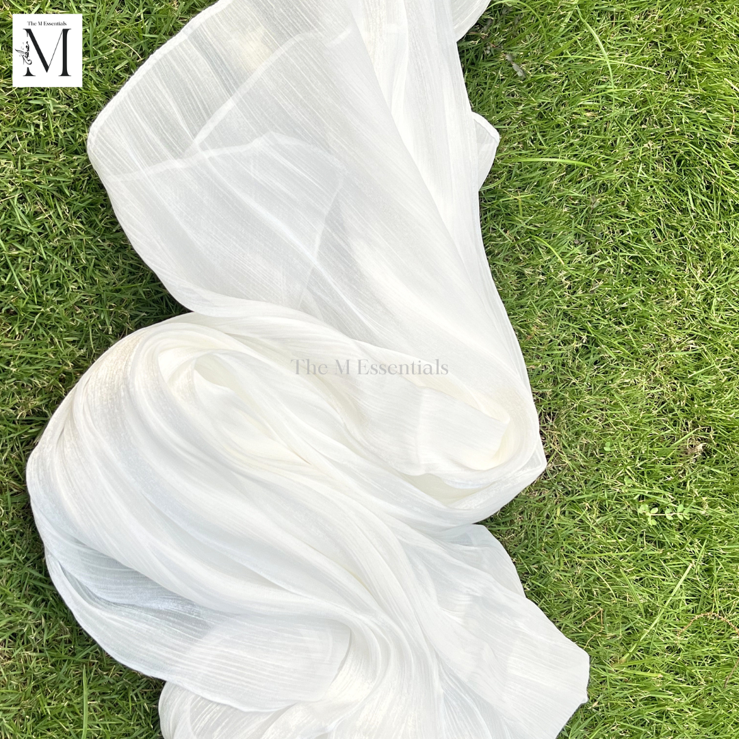 Sheen Silk Hijab - White
