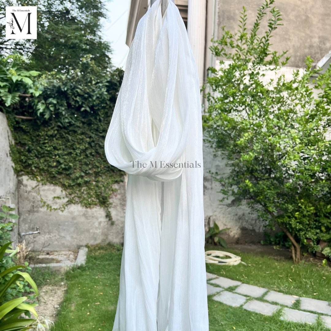 Sheen Silk Hijab - White