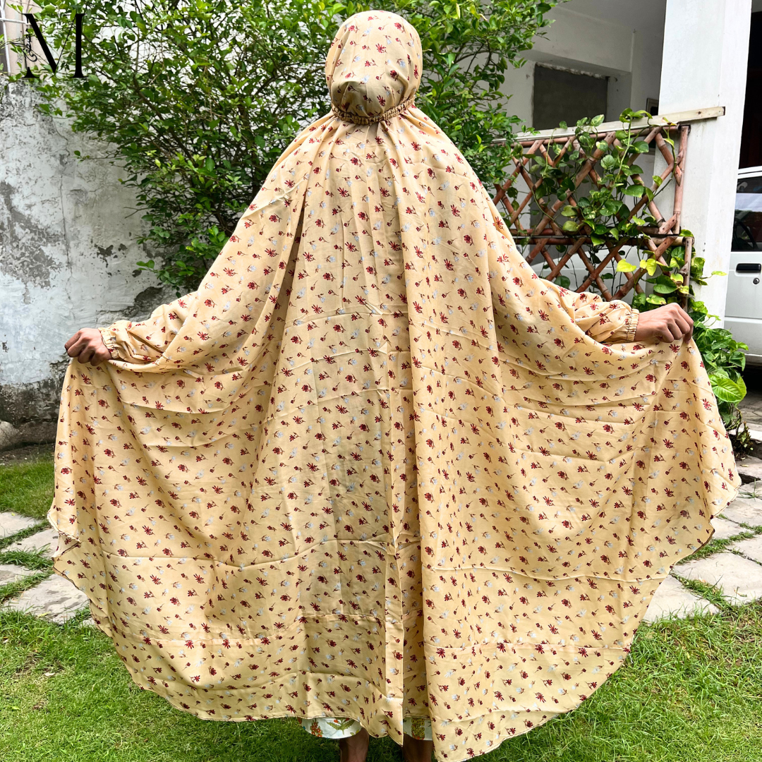 Yellow Premium Prayer Dress (Namaz Chaddar) – Round Hem